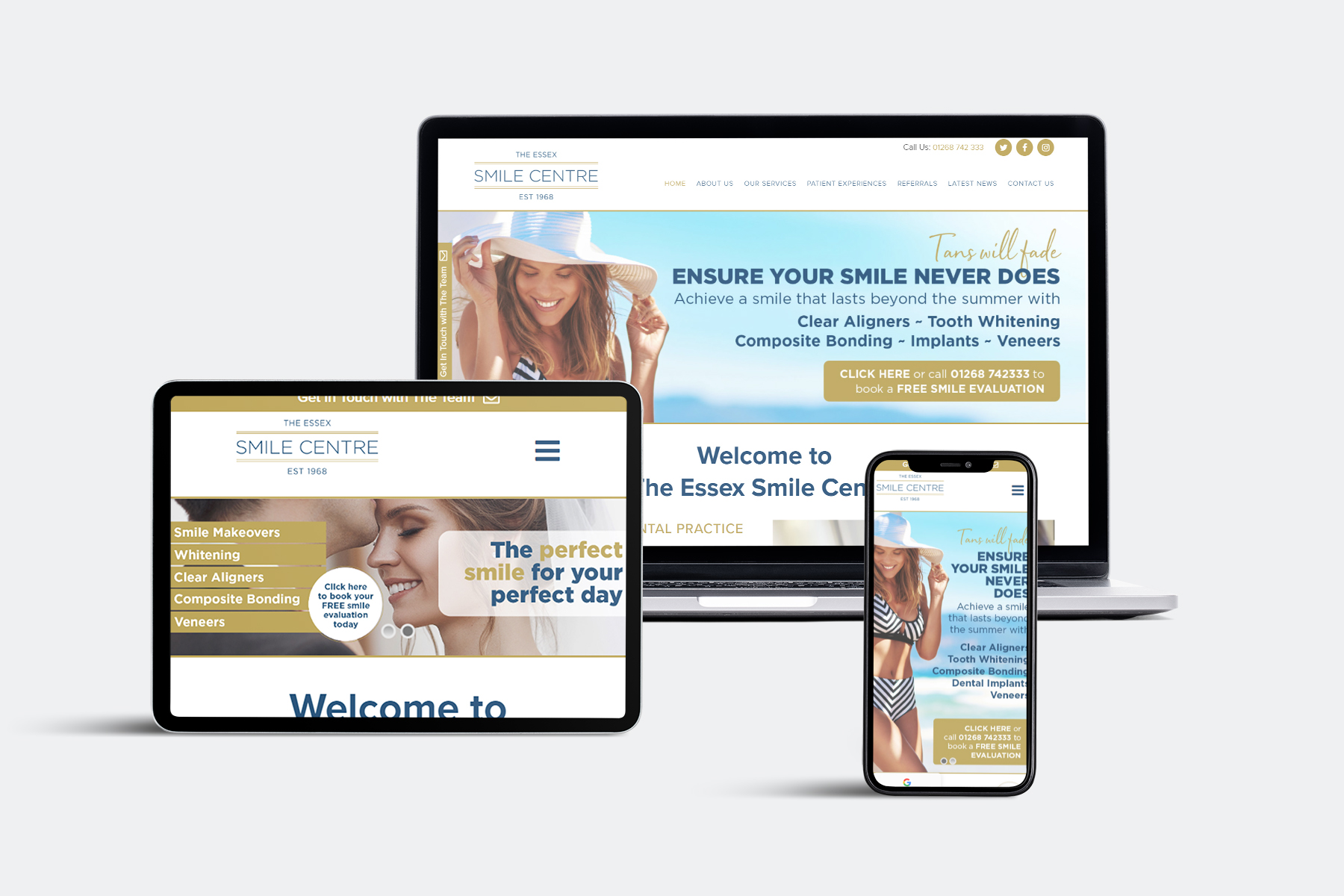 Essex Smile Centre dentist responsive website design