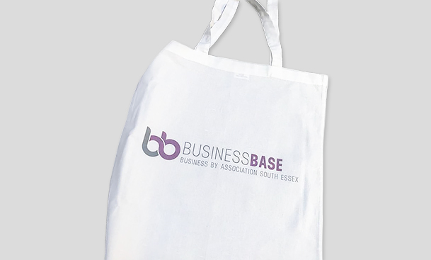 Business Base logo on a white tote bag